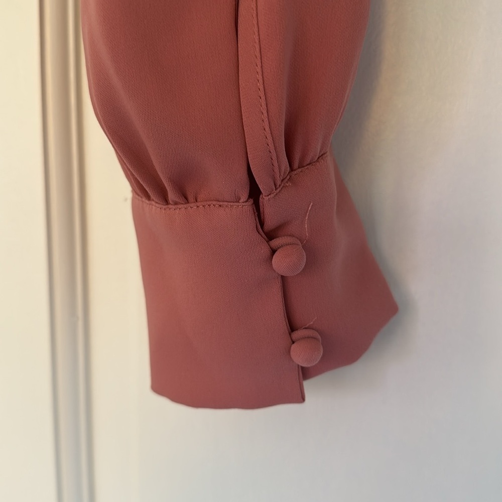 NWOT ARITZIA WILFRED Tulum top size M orange brown coral longsleeve - Picture 6 of 10
